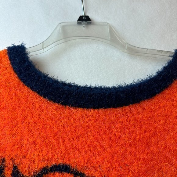 Denver Broncos eyelash sweater Women XL NFL Team‎ Apparel Blue orange - Picture 4 of 7